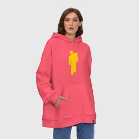 Худи SuperOversize хлопок с принтом BILLIE EILISH (НА СПИНЕ) в городе Новоалтайск, 70% хлопок, 30% полиэстер, мягкий начес внутри | карман-кенгуру, эластичная резинка на манжетах и по нижней кромке, двухслойный капюшон
 | be | billie | billie eilish | билли | билли айлиш