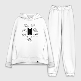 Женский костюм хлопок Oversize с принтом BTS АВТОГРАФЫ в городе Новоалтайск,  |  | bangtan boys | bt21 | bts | бтс