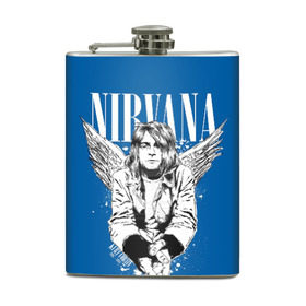 Фляга с принтом Nirvana в городе Новоалтайск, металлический корпус | емкость 0,22 л, размер 125 х 94 мм. Виниловая наклейка запечатывается полностью | Тематика изображения на принте: bleach | blew | cobain | dave | geffen | hormoaning | in utero | incesticide | krist | kurt | nevermind | nirvana | novoselic | rock | vevo | геффен | курт кобейн | нирвана | рок