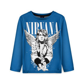 Детский лонгслив 3D с принтом Nirvana в городе Новоалтайск, 100% полиэстер | длинные рукава, круглый вырез горловины, полуприлегающий силуэт
 | Тематика изображения на принте: bleach | blew | cobain | dave | geffen | hormoaning | in utero | incesticide | krist | kurt | nevermind | nirvana | novoselic | rock | vevo | геффен | курт кобейн | нирвана | рок