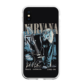 Чехол для iPhone XS Max матовый с принтом Nirvana в городе Новоалтайск, Силикон | Область печати: задняя сторона чехла, без боковых панелей | bleach | blew | cobain | dave | geffen | hormoaning | in utero | incesticide | krist | kurt | nevermind | nirvana | novoselic | rock | vevo | геффен | курт кобейн | нирвана | рок