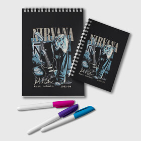 Блокнот с принтом Nirvana в городе Новоалтайск, 100% бумага | 48 листов, плотность листов — 60 г/м2, плотность картонной обложки — 250 г/м2. Листы скреплены удобной пружинной спиралью. Цвет линий — светло-серый
 | Тематика изображения на принте: bleach | blew | cobain | dave | geffen | hormoaning | in utero | incesticide | krist | kurt | nevermind | nirvana | novoselic | rock | vevo | геффен | курт кобейн | нирвана | рок
