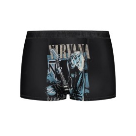 Мужские трусы 3D с принтом Nirvana в городе Новоалтайск, 50% хлопок, 50% полиэстер | классическая посадка, на поясе мягкая тканевая резинка | Тематика изображения на принте: bleach | blew | cobain | dave | geffen | hormoaning | in utero | incesticide | krist | kurt | nevermind | nirvana | novoselic | rock | vevo | геффен | курт кобейн | нирвана | рок
