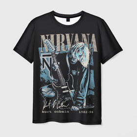 Мужская футболка 3D с принтом Nirvana в городе Новоалтайск, 100% полиэфир | прямой крой, круглый вырез горловины, длина до линии бедер | Тематика изображения на принте: bleach | blew | cobain | dave | geffen | hormoaning | in utero | incesticide | krist | kurt | nevermind | nirvana | novoselic | rock | vevo | геффен | курт кобейн | нирвана | рок