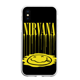 Чехол для iPhone XS Max матовый с принтом Nirvana в городе Новоалтайск, Силикон | Область печати: задняя сторона чехла, без боковых панелей | bleach | blew | cobain | dave | geffen | hormoaning | in utero | incesticide | krist | kurt | nevermind | nirvana | novoselic | rock | vevo | геффен | курт кобейн | нирвана | рок