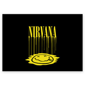 Поздравительная открытка с принтом Nirvana в городе Новоалтайск, 100% бумага | плотность бумаги 280 г/м2, матовая, на обратной стороне линовка и место для марки
 | bleach | blew | cobain | dave | geffen | hormoaning | in utero | incesticide | krist | kurt | nevermind | nirvana | novoselic | rock | vevo | геффен | курт кобейн | нирвана | рок