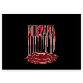Поздравительная открытка с принтом Nirvana в городе Новоалтайск, 100% бумага | плотность бумаги 280 г/м2, матовая, на обратной стороне линовка и место для марки
 | bleach | blew | cobain | dave | geffen | hormoaning | in utero | incesticide | krist | kurt | nevermind | nirvana | novoselic | rock | vevo | геффен | курт кобейн | нирвана | рок