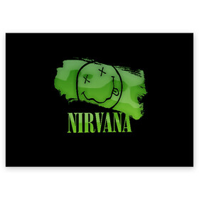 Поздравительная открытка с принтом Nirvana в городе Новоалтайск, 100% бумага | плотность бумаги 280 г/м2, матовая, на обратной стороне линовка и место для марки
 | bleach | blew | cobain | dave | geffen | hormoaning | in utero | incesticide | krist | kurt | nevermind | nirvana | novoselic | rock | vevo | геффен | курт кобейн | нирвана | рок