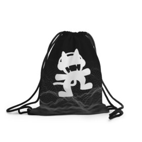 Рюкзак-мешок 3D с принтом MONSTERCAT в городе Новоалтайск, 100% полиэстер | плотность ткани — 200 г/м2, размер — 35 х 45 см; лямки — толстые шнурки, застежка на шнуровке, без карманов и подкладки | cat | monster | monster cat | monstercat | кот | монстеркет