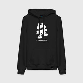 Женская толстовка с принтом MONSTERCAT в городе Новоалтайск, френч-терри, мягкий теплый начес внутри (100% хлопок) | карман-кенгуру, эластичные манжеты и нижняя кромка, капюшон с подкладом и шнурком | cat | monster | monster cat | monstercat | кот | монстеркет