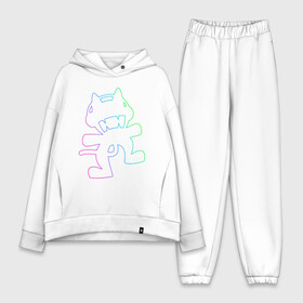 Женский костюм хлопок Oversize с принтом MONSTERCAT в городе Новоалтайск,  |  | cat | monster | monster cat | monstercat | кот | монстеркет