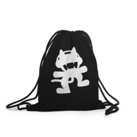 Рюкзак-мешок 3D с принтом MONSTERCAT в городе Новоалтайск, 100% полиэстер | плотность ткани — 200 г/м2, размер — 35 х 45 см; лямки — толстые шнурки, застежка на шнуровке, без карманов и подкладки | carbon | cat | monster | monster cat | monstercat | карбон | кот | монстеркет