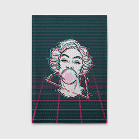 Обложка для автодокументов с принтом blowing bubble gum glitch в городе Новоалтайск, натуральная кожа |  размер 19,9*13 см; внутри 4 больших “конверта” для документов и один маленький отдел — туда идеально встанут права | blowing | bubble gum | абстракция | глитч | девушка | жвачка | линии | мода | психоделика | пузырь