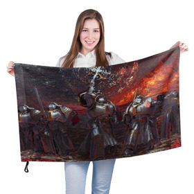 Флаг 3D с принтом WARHAMMER 40K в городе Новоалтайск, 100% полиэстер | плотность ткани — 95 г/м2, размер — 67 х 109 см. Принт наносится с одной стороны | abaddon | armada | battlefleet gothic | black legion | warhammer 40k | абаддон | чёрный легион