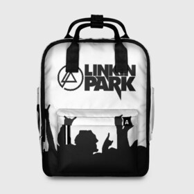 Женский рюкзак 3D с принтом LINKIN PARK в городе Новоалтайск, 100% полиэстер | лямки с регулируемой длиной, сверху ручки, чтобы рюкзак нести как сумку. Основное отделение закрывается на молнию, как и внешний карман. Внутри два дополнительных кармана, один из которых закрывается на молнию. По бокам два дополнительных кармашка, куда поместится маленькая бутылочка
 | Тематика изображения на принте: chester bennington | linkin park | mike shinoda | линкин парк