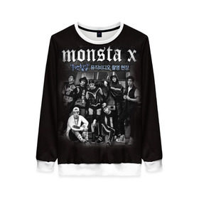 Женский свитшот 3D с принтом Monsta X в городе Новоалтайск, 100% полиэстер с мягким внутренним слоем | круглый вырез горловины, мягкая резинка на манжетах и поясе, свободная посадка по фигуре | dramarama | edm | hyungwon | idol | im | j pop | jooheon | k pop | kihyun | kpop | minhyuk | mv | shownu | the code | wonho | вонхо | монста х | хип хоп