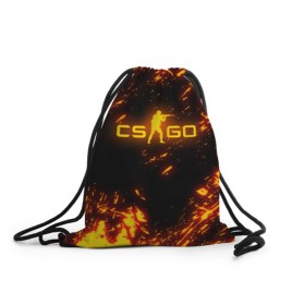 Рюкзак-мешок 3D с принтом CS GO FIRE в городе Новоалтайск, 100% полиэстер | плотность ткани — 200 г/м2, размер — 35 х 45 см; лямки — толстые шнурки, застежка на шнуровке, без карманов и подкладки | astralis | awp | counter strike | cs go | cs go global offensive | faze clan | hyper beast | team liquid | астралис | тим ликвид | фейз клан | хайпер бист