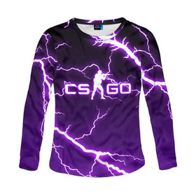 Женский лонгслив 3D с принтом CS GO LIGHTNING STYLE в городе Новоалтайск, 100% полиэстер | длинные рукава, круглый вырез горловины, полуприлегающий силуэт | astralis | awp | counter strike | cs go | cs go global offensive | faze clan | hyper beast | team liquid | thunder | астралис | молнии | тим ликвид | фейз клан | хайпер бист | шторм