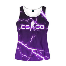 Женская майка 3D с принтом CS GO LIGHTNING STYLE в городе Новоалтайск, 100% полиэстер | круглая горловина, прямой силуэт, длина до линии бедра | astralis | awp | counter strike | cs go | cs go global offensive | faze clan | hyper beast | team liquid | thunder | астралис | молнии | тим ликвид | фейз клан | хайпер бист | шторм