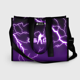 Сумка-шоппер 3D с принтом CS GO LIGHTNING STYLE в городе Новоалтайск, 100% полиэстер | застегивается на металлическую кнопку; внутренний карман застегивается на молнию. Стенки укреплены специальным мягким материалом, чтобы защитить содержимое от несильных ударов
 | astralis | awp | counter strike | cs go | cs go global offensive | faze clan | hyper beast | team liquid | thunder | астралис | молнии | тим ликвид | фейз клан | хайпер бист | шторм