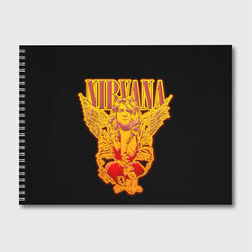 Альбом для рисования с принтом Nirvana в городе Новоалтайск, 100% бумага
 | матовая бумага, плотность 200 мг. | Тематика изображения на принте: bleach | blew | cobain | dave | geffen | hormoaning | in utero | incesticide | krist | kurt | nevermind | nirvana | novoselic | rock | vevo | геффен | курт кобейн | нирвана | рок