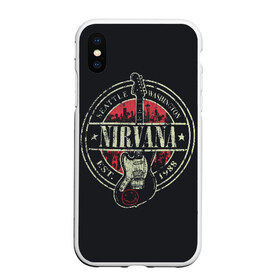 Чехол для iPhone XS Max матовый с принтом Nirvana в городе Новоалтайск, Силикон | Область печати: задняя сторона чехла, без боковых панелей | bleach | blew | cobain | dave | geffen | hormoaning | in utero | incesticide | krist | kurt | nevermind | nirvana | novoselic | rock | vevo | геффен | курт кобейн | нирвана | рок