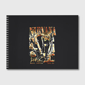 Альбом для рисования с принтом Nirvana в городе Новоалтайск, 100% бумага
 | матовая бумага, плотность 200 мг. | Тематика изображения на принте: bleach | blew | cobain | dave | geffen | hormoaning | in utero | incesticide | krist | kurt | nevermind | nirvana | novoselic | rock | vevo | геффен | курт кобейн | нирвана | рок