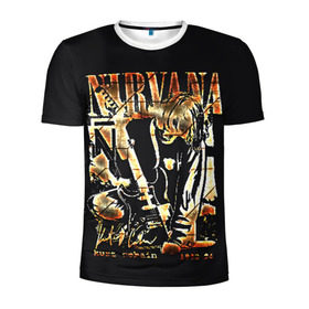 Мужская футболка 3D спортивная с принтом Nirvana в городе Новоалтайск, 100% полиэстер с улучшенными характеристиками | приталенный силуэт, круглая горловина, широкие плечи, сужается к линии бедра | Тематика изображения на принте: bleach | blew | cobain | dave | geffen | hormoaning | in utero | incesticide | krist | kurt | nevermind | nirvana | novoselic | rock | vevo | геффен | курт кобейн | нирвана | рок