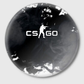 Значок с принтом CS GO SMOKE в городе Новоалтайск,  металл | круглая форма, металлическая застежка в виде булавки | Тематика изображения на принте: astralis | awp | counter strike | cs go | cs go global offensive | faze clan | hyper beast | smoke | team liquid | астралис | дым | тим ликвид | фейз клан | хайпер бист