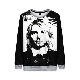 Женский свитшот 3D с принтом Kurt Cobain в городе Новоалтайск, 100% полиэстер с мягким внутренним слоем | круглый вырез горловины, мягкая резинка на манжетах и поясе, свободная посадка по фигуре | Тематика изображения на принте: bleach | blew | cobain | dave | geffen | hormoaning | in utero | incesticide | krist | kurt | nevermind | nirvana | novoselic | rock | vevo | геффен | курт кобейн | нирвана | рок