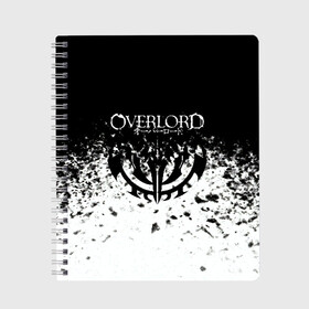 Тетрадь с принтом Overlord в городе Новоалтайск, 100% бумага | 48 листов, плотность листов — 60 г/м2, плотность картонной обложки — 250 г/м2. Листы скреплены сбоку удобной пружинной спиралью. Уголки страниц и обложки скругленные. Цвет линий — светло-серый
 | Тематика изображения на принте: overlord | аниме | гранж | лого | логотип | оверлорд | сериал | текстура