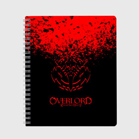 Тетрадь с принтом Overlord в городе Новоалтайск, 100% бумага | 48 листов, плотность листов — 60 г/м2, плотность картонной обложки — 250 г/м2. Листы скреплены сбоку удобной пружинной спиралью. Уголки страниц и обложки скругленные. Цвет линий — светло-серый
 | Тематика изображения на принте: overlord | аниме | гранж | лого | логотип | оверлорд | сериал | текстура