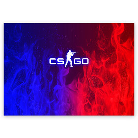 Поздравительная открытка с принтом CS GO FIRE в городе Новоалтайск, 100% бумага | плотность бумаги 280 г/м2, матовая, на обратной стороне линовка и место для марки
 | astralis | awp | counter strike | cs go | cs go global offensive | faze clan | fire | flame | hyper beast | team liquid | астралис | тим ликвид | фейз клан | хайпер бист
