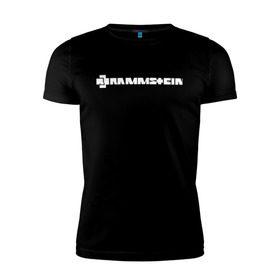Мужская футболка премиум с принтом RAMMSTEIN (НА СПИНЕ) в городе Новоалтайск, 92% хлопок, 8% лайкра | приталенный силуэт, круглый вырез ворота, длина до линии бедра, короткий рукав | rammstein | рамштайн