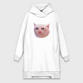 Платье-худи хлопок с принтом Плачущий кот в городе Новоалтайск,  |  | cat | crying | meme | кот | мем | плачущий