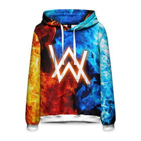 Мужская толстовка 3D с принтом ALAN WALKER в городе Новоалтайск, 100% полиэстер | двухслойный капюшон со шнурком для регулировки, мягкие манжеты на рукавах и по низу толстовки, спереди карман-кенгуру с мягким внутренним слоем. | alan walker | aw | electro | electro music | music | алан уокер | музыка | музыкант | электро | электронная музыка