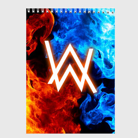 Скетчбук с принтом ALAN WALKER в городе Новоалтайск, 100% бумага
 | 48 листов, плотность листов — 100 г/м2, плотность картонной обложки — 250 г/м2. Листы скреплены сверху удобной пружинной спиралью | alan walker | aw | electro | electro music | music | алан уокер | музыка | музыкант | электро | электронная музыка