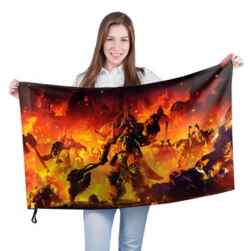Флаг 3D с принтом WARHAMMER 40K в городе Новоалтайск, 100% полиэстер | плотность ткани — 95 г/м2, размер — 67 х 109 см. Принт наносится с одной стороны | abaddon | armada | battlefleet gothic | black legion | warhammer 40k | абаддон | чёрный легион