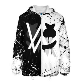 Мужская куртка 3D с принтом ALAN WALKER x MARSHMELLO в городе Новоалтайск, ткань верха — 100% полиэстер, подклад — флис | прямой крой, подол и капюшон оформлены резинкой с фиксаторами, два кармана без застежек по бокам, один большой потайной карман на груди. Карман на груди застегивается на липучку | alan walker | aw | electro | electro music | marshmello | music | алан уокер | маршмелло | музыка | музыкант | электро | электронная музыка