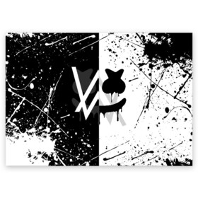 Поздравительная открытка с принтом ALAN WALKER x MARSHMELLO в городе Новоалтайск, 100% бумага | плотность бумаги 280 г/м2, матовая, на обратной стороне линовка и место для марки
 | Тематика изображения на принте: alan walker | aw | electro | electro music | marshmello | music | алан уокер | маршмелло | музыка | музыкант | электро | электронная музыка