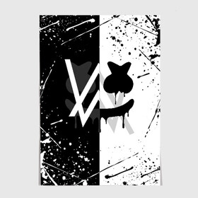 Постер с принтом ALAN WALKER x MARSHMELLO в городе Новоалтайск, 100% бумага
 | бумага, плотность 150 мг. Матовая, но за счет высокого коэффициента гладкости имеет небольшой блеск и дает на свету блики, но в отличии от глянцевой бумаги не покрыта лаком | alan walker | aw | electro | electro music | marshmello | music | алан уокер | маршмелло | музыка | музыкант | электро | электронная музыка