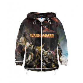 Детская ветровка 3D с принтом WARHAMMER 40K в городе Новоалтайск, 100% полиэстер | подол и капюшон оформлены резинкой с фиксаторами, по бокам два кармана без застежек, один потайной карман на груди | Тематика изображения на принте: abaddon | armada | battlefleet gothic | black legion | warhammer 40k | абаддон | чёрный легион