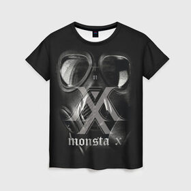 Женская футболка 3D с принтом Monsta X в городе Новоалтайск, 100% полиэфир ( синтетическое хлопкоподобное полотно) | прямой крой, круглый вырез горловины, длина до линии бедер | dramarama | edm | hyungwon | idol | im | j pop | jooheon | k pop | kihyun | kpop | minhyuk | mv | shownu | the code | wonho | вонхо | монста х | хип хоп