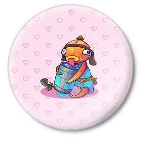 Значок с принтом Рыба Фортнайт в городе Новоалтайск,  металл | круглая форма, металлическая застежка в виде булавки | epic | fortnite | рыба | фортнайт | эпик