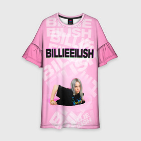 Детское платье 3D с принтом Billie Eilish в городе Новоалтайск, 100% полиэстер | прямой силуэт, чуть расширенный к низу. Круглая горловина, на рукавах — воланы | ayelish | bad guy | bellyache | bilie eilish | bilie elish | billie | billie eilish | eilish | electronic | elish | music | билли айлиш | эйлиш | элиш
