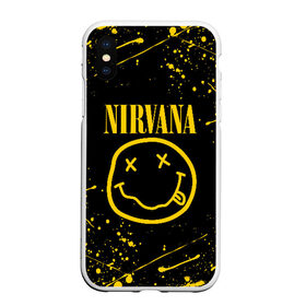Чехол для iPhone XS Max матовый с принтом NIRVANA в городе Новоалтайск, Силикон | Область печати: задняя сторона чехла, без боковых панелей | nirvana | smile | курт кобейн | нирвана | смайл