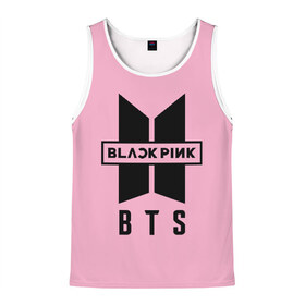 Мужская майка 3D с принтом BTS and BLACKPINK в городе Новоалтайск, 100% полиэстер | круглая горловина, приталенный силуэт, длина до линии бедра. Пройма и горловина окантованы тонкой бейкой | bangtan boys | black | blackpink | bt21 | bts | k pop | pink | rose | блек пинк | блекпинк | блэк пинк | блэкпинк | бтс
