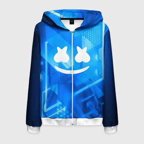 Мужская толстовка 3D на молнии с принтом MARSHMELLO в городе Новоалтайск, 100% полиэстер | длина до линии бедра, манжеты и пояс оформлены мягкой тканевой резинкой, двухслойный капюшон со шнурком для регулировки, спереди молния, по бокам два кармана | christopher comstock | dj | marshmello | music | диджей | клубная музыка | клубняк | крис комсток | маршмеллоу | музыка
