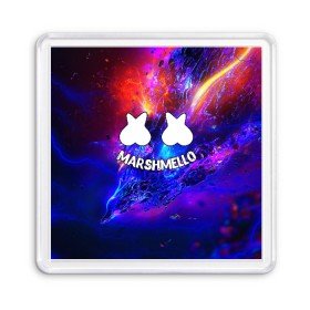 Магнит 55*55 с принтом MARSHMELLO в городе Новоалтайск, Пластик | Размер: 65*65 мм; Размер печати: 55*55 мм | christopher comstock | dj | marshmello | music | диджей | клубная музыка | клубняк | крис комсток | маршмеллоу | музыка