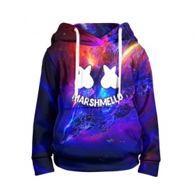 Детская толстовка 3D с принтом MARSHMELLO в городе Новоалтайск, 100% полиэстер | двухслойный капюшон со шнурком для регулировки, мягкие манжеты на рукавах и по низу толстовки, спереди карман-кенгуру с мягким внутренним слоем | christopher comstock | dj | marshmello | music | диджей | клубная музыка | клубняк | крис комсток | маршмеллоу | музыка